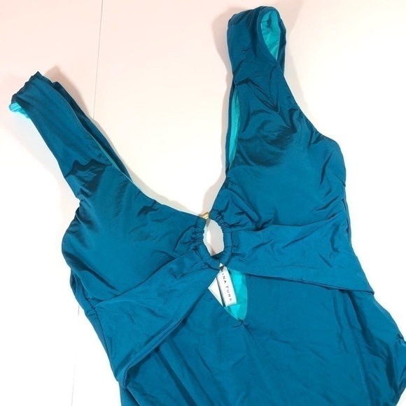 Trina Turk Cut Out One Piece Swimsuit Turquoise S - Picture 7 of 11